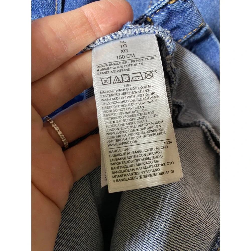 GAP Kids Denim Button Front Dress XL Blue Jean Sleeveless‎ Bibbed Pinafore Dress